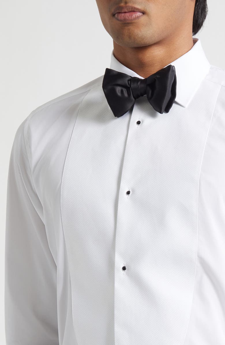 Dolce&Gabbana Gold Fit Cotton Poplin Tuxedo Shirt, Alternate, color, Bianco Ottico