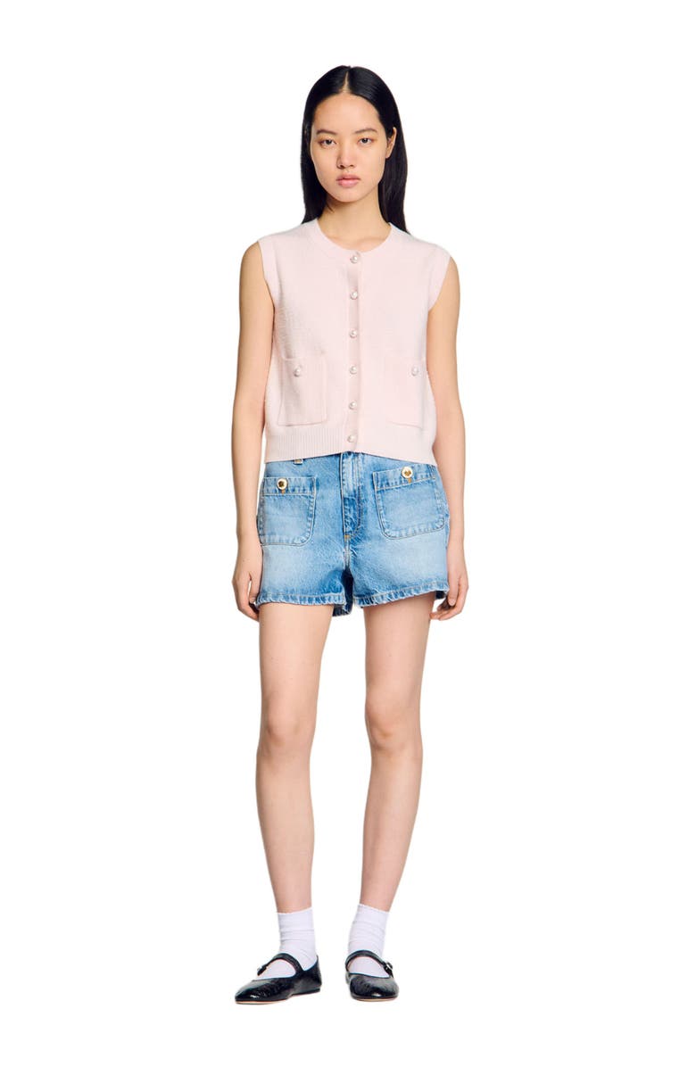 SANDRO Textured tweed cardigan, Main, color,