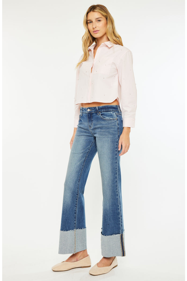 Sierra Mid Rise Wide Leg Jeans, Alternate, color, Dark Wash