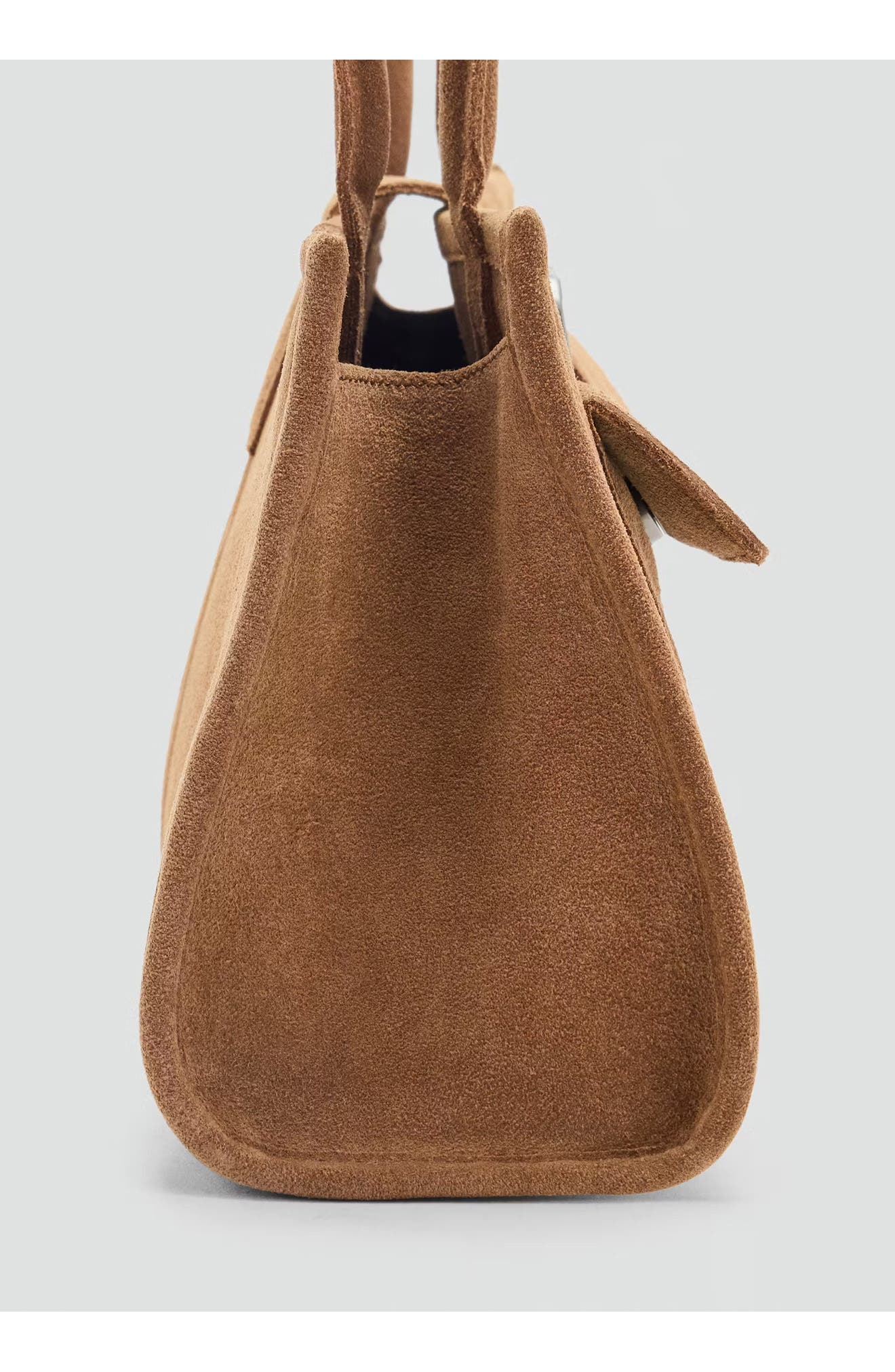 Suede Buckle Shoulder Bag, Alternate, color, SAND