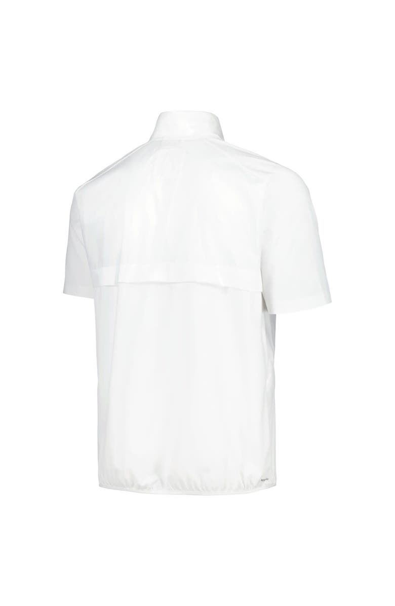 adidas Men's adidas White Delaware Fightin' Blue Hens Sideline AEROREADY Raglan Short Sleeve Quarter-Zip Jacket, Alternate, color,