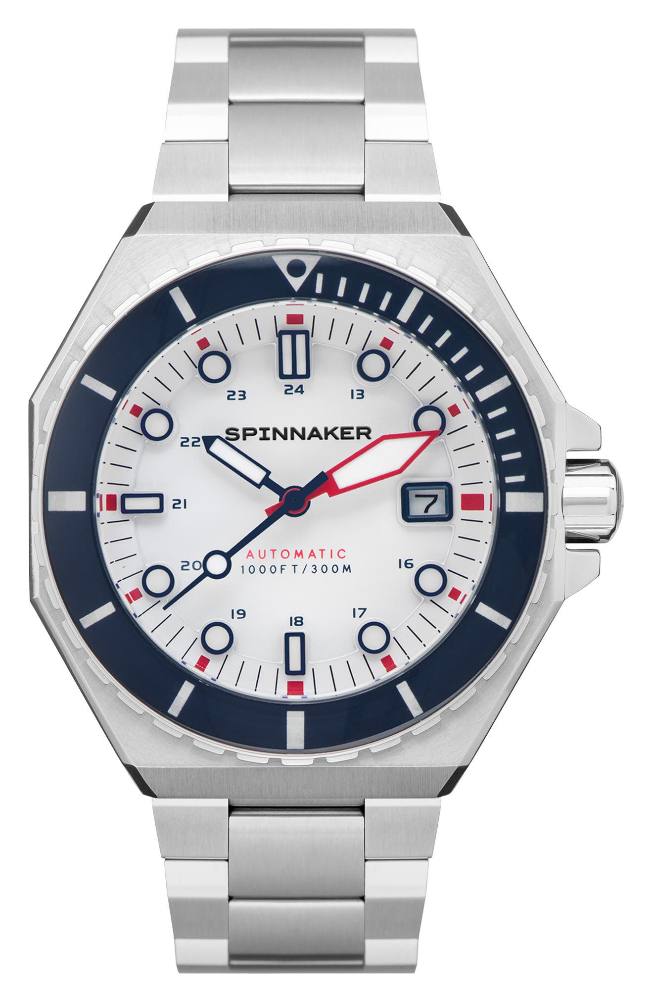 SPINNAKER Dumas Automatic Bracelet Watch, 44mm in White 
