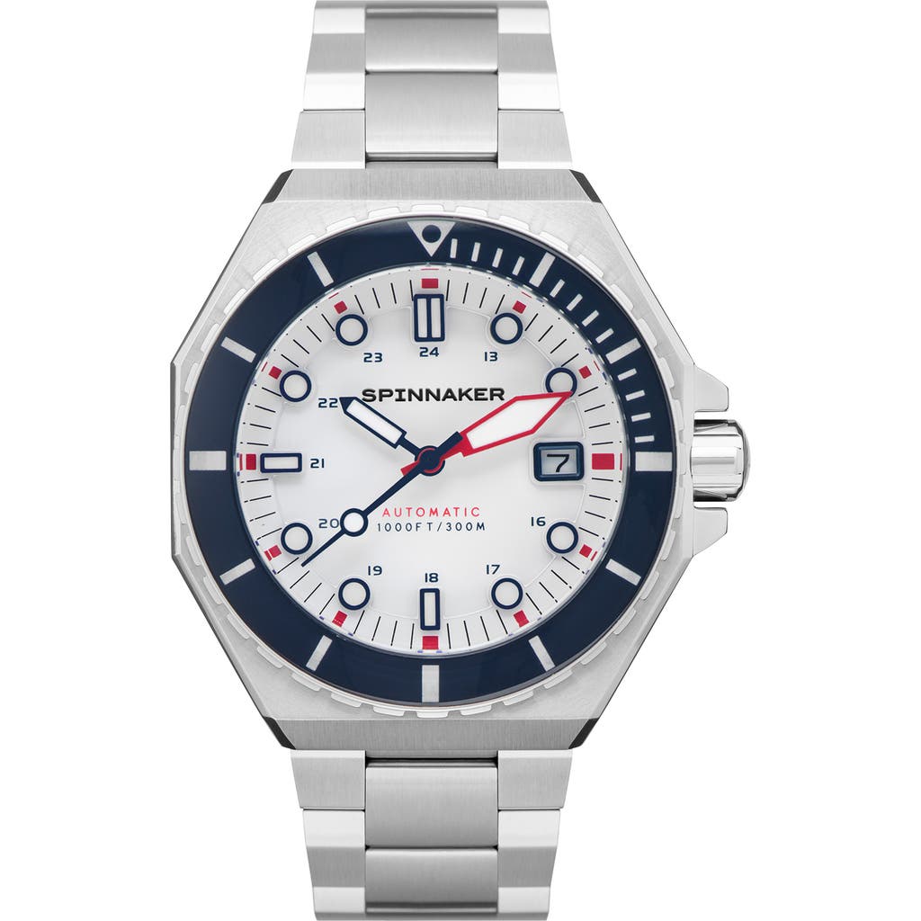 SPINNAKER Dumas Automatic Bracelet Watch, 44mm in White  product