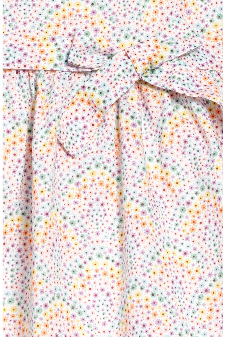 Ditsy Floral Linen & Cotton Dress, Alternate, color, IVORY DAISY RAINBOW