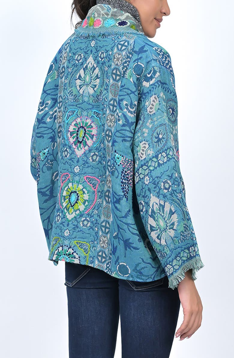 Vismaya Floral Jacket, Alternate, color, Marine Blue