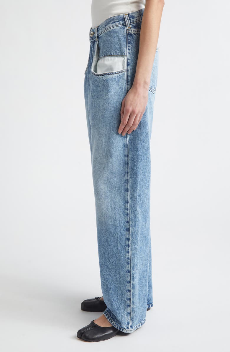 Maison Margiela Elongated Pocket Nonstretch Denim Jeans, Alternate, color, Denim