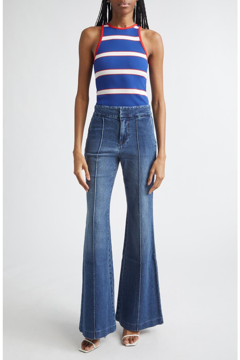 Pania Stripe Rib Racerback Tank, Alternate, color, BLUE STRIPE