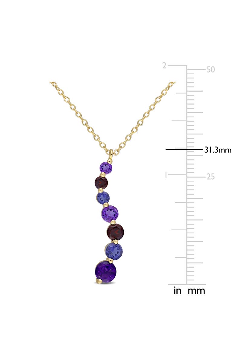 Multi-Gemstone Graduated Drop Necklace, Alternate, color, Multi-Gemstones