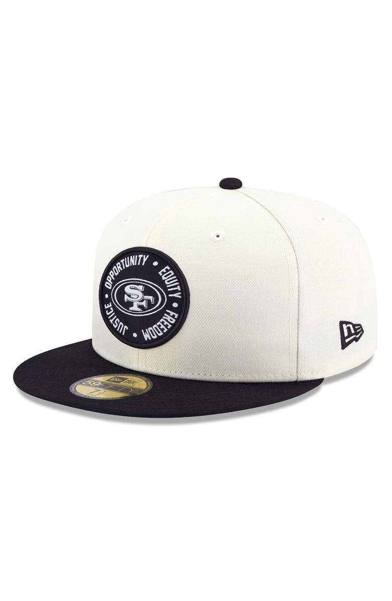 New Era Men's New Era Cream/Black San Francisco 49ers 2022 Inspire Change 59FIFTY Fitted Hat, Alternate, color,