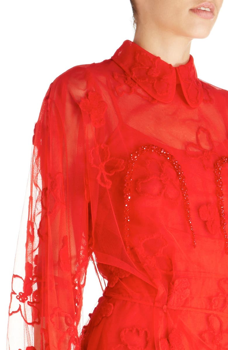 Simone Rocha 'Spooky' Floral Embroidered Dress, Alternate, color, 