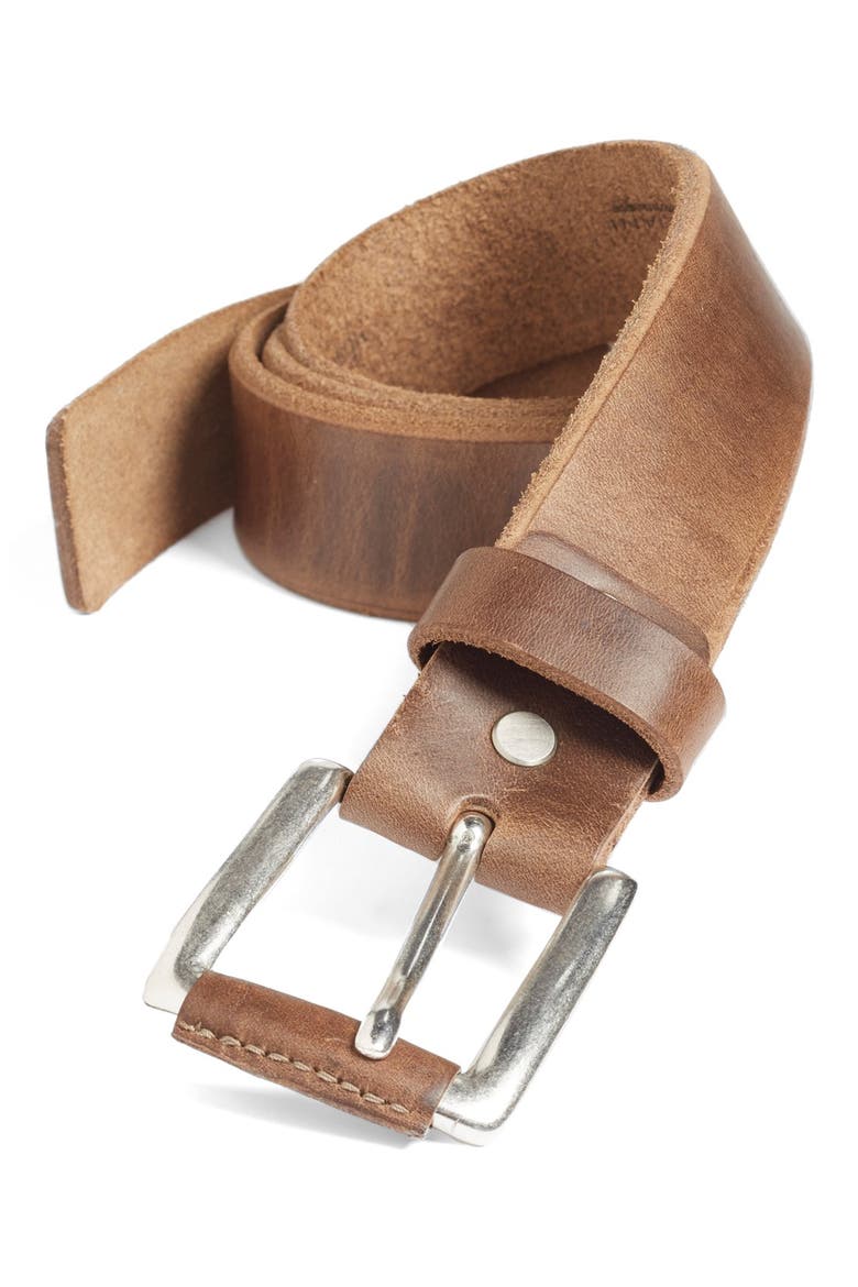 'Coraggio' Leather Belt, Main, color, NATURAL