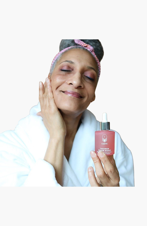 Caire Beauty Full Trio Skincare Set Theorem Serum Boost, Triple Lift Molecule Mask, Grownup Moisturi In Coral Pink