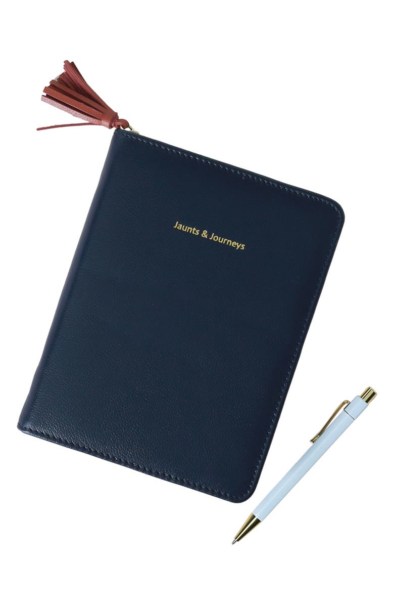 Anthropologie Home Anglophile Zip-Around Leather Journal, Alternate, color, 