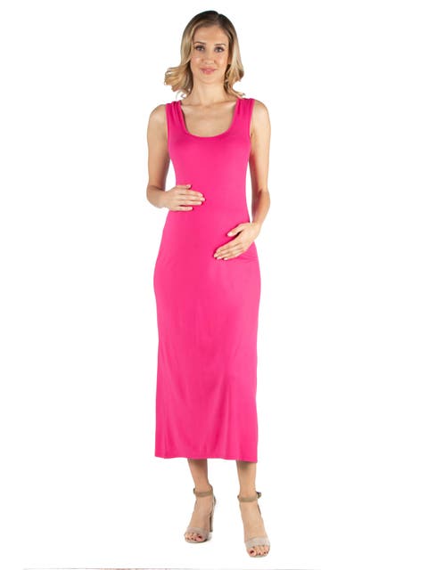 Maternity Scoop Neck Maxi Dress with Racerback Detail
