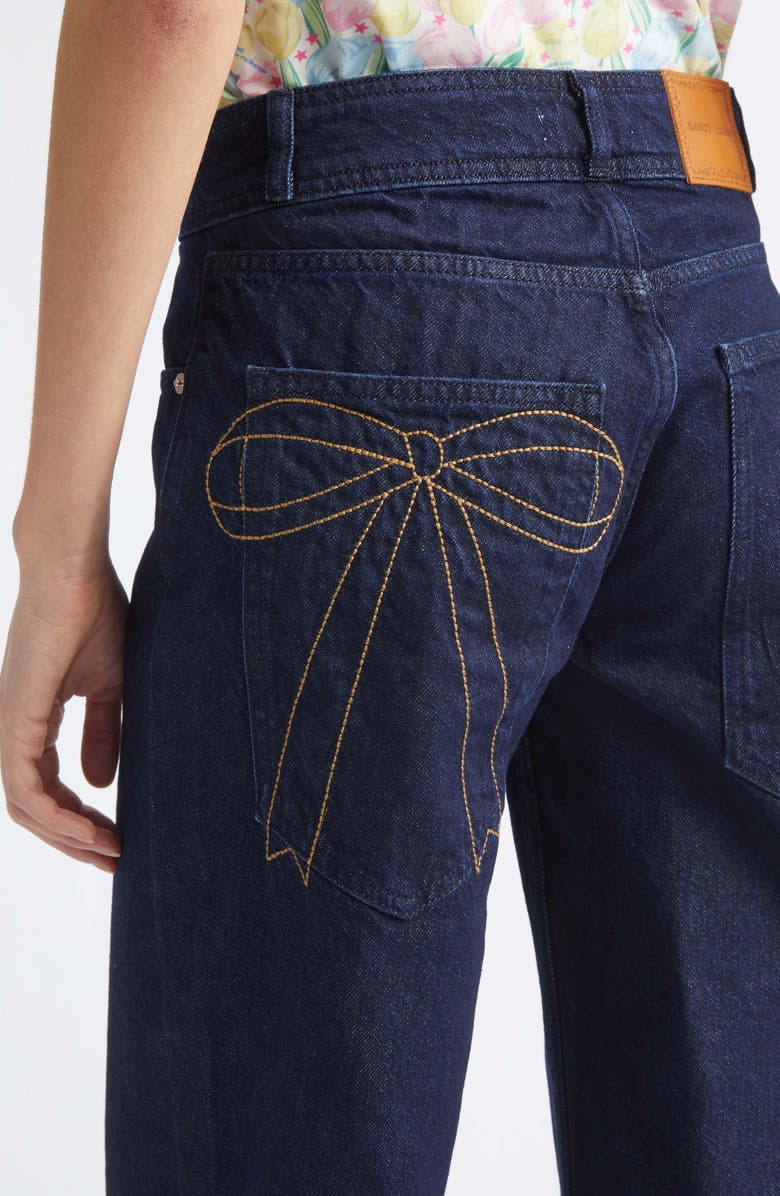 Sandy Liang Thesis Ankle Wide Leg Jeans, Alternate, color, Indigo