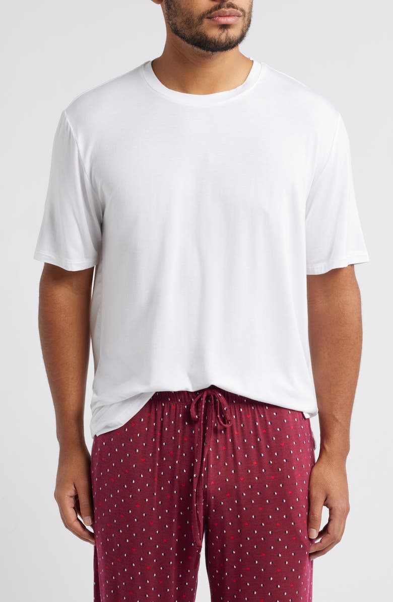 Nordstrom Moonlight Eco Stretch Modal Pajama T-Shirt, Main, color, White
