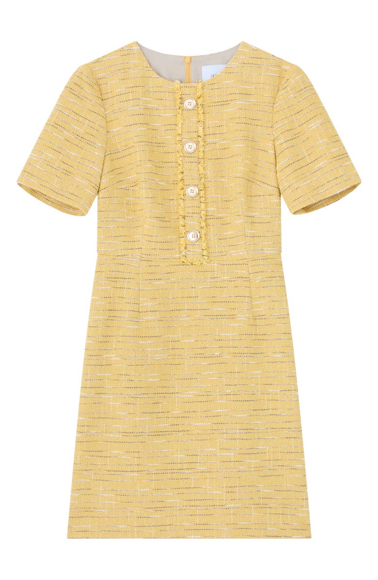 LK Bennett Varley Short Sleeve Tweed Shift Dress, Alternate, color, Yellow