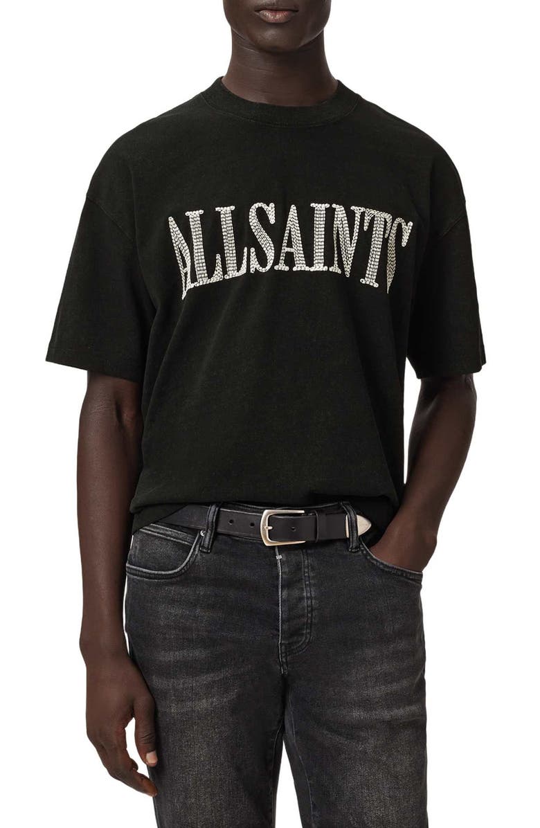 AllSaints Dash Graphic T-Shirt, Alternate, color, Washed Black