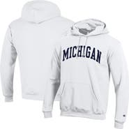 Champion Men's Champion  White Michigan Wolverines Basic Arch Fleece Pullover Hoodie