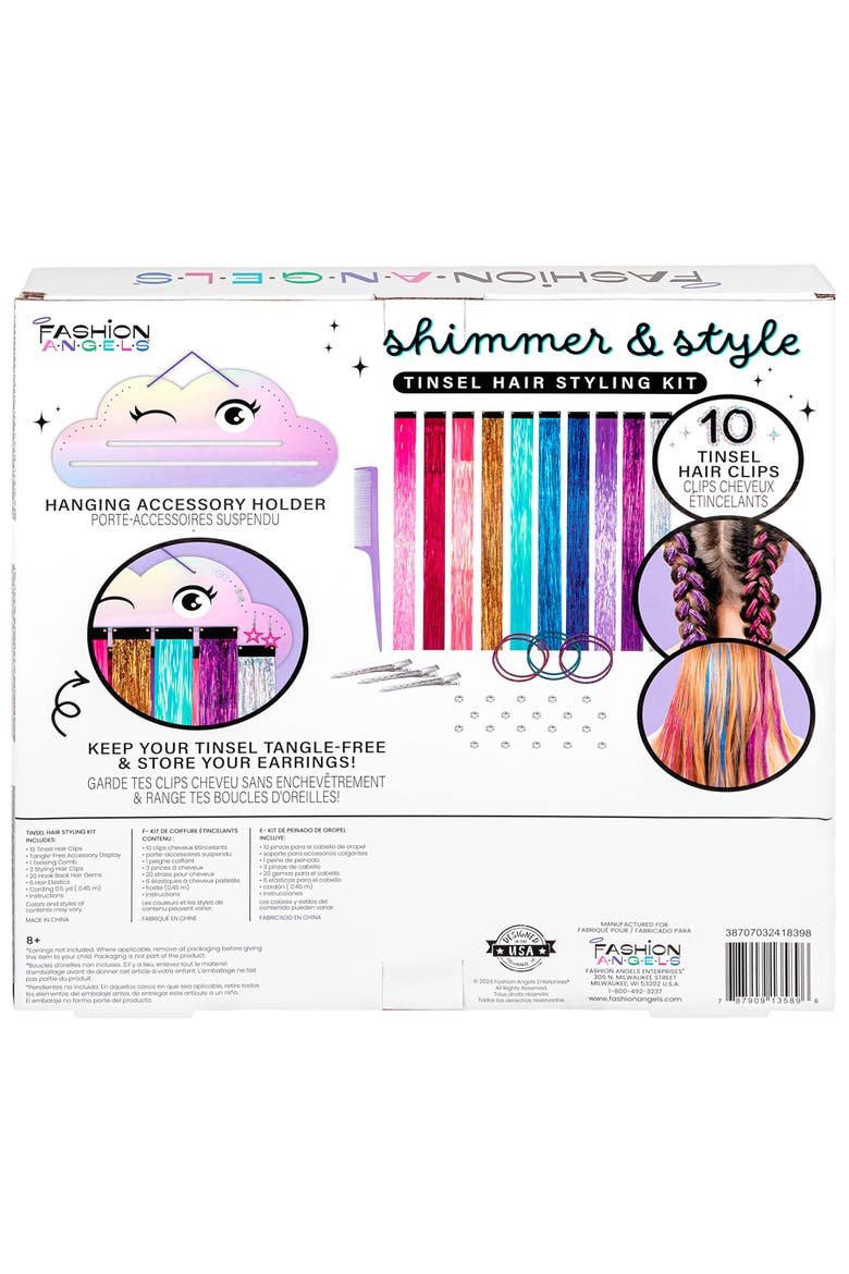 Tinsel Hair Styling Kit, Shimmer & Style, Fashion Beauty Craft, Alternate, color, Multicolored