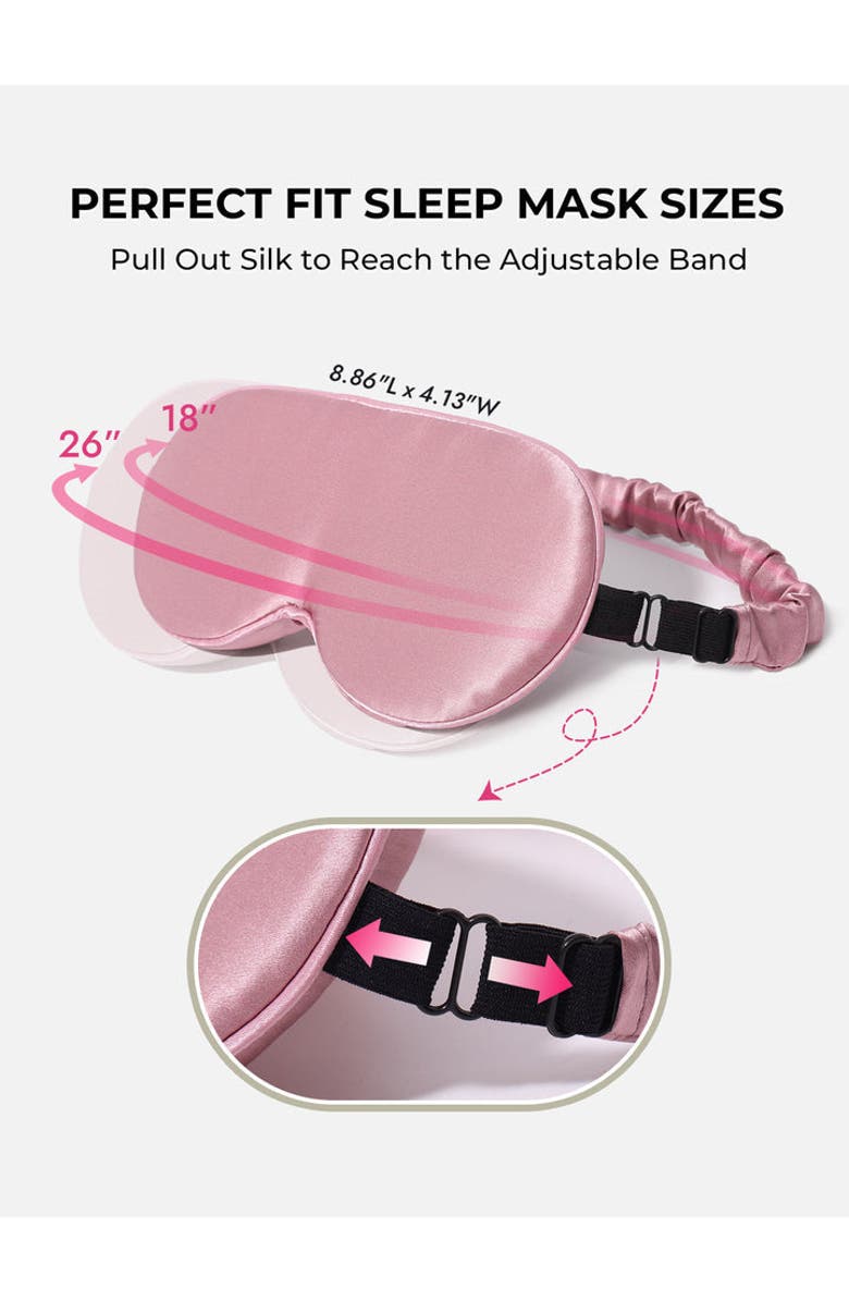 SILKSILKY 22 Momme Mulberry Silk Upgraded 3D Adjustable Eye Mask, Alternate, color, Palemauve