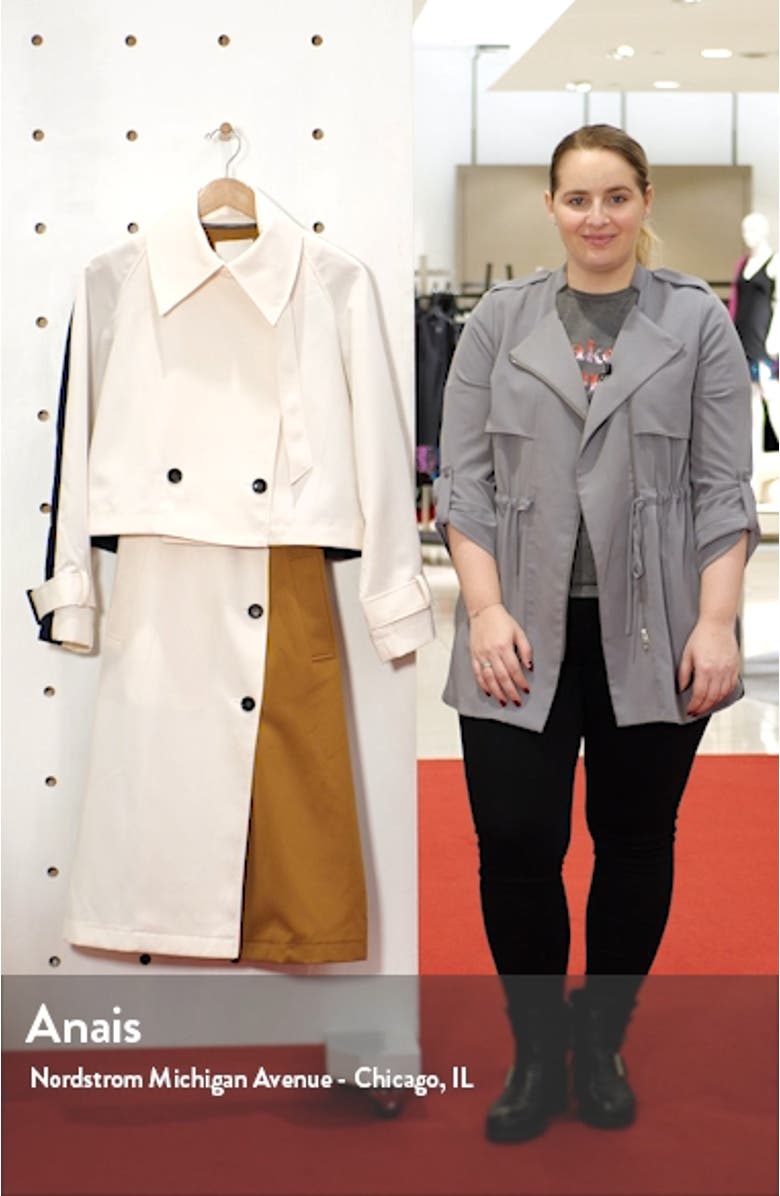 Colorblock Techy Twill Convertible Trench Coat, sales video thumbnail