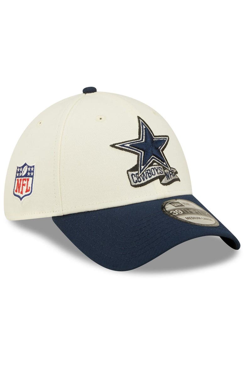 Men's New Era Cream/Navy Dallas Cowboys 2022 Sideline 39THIRTY 2-Tone Flex Hat, Main, color, Cream
