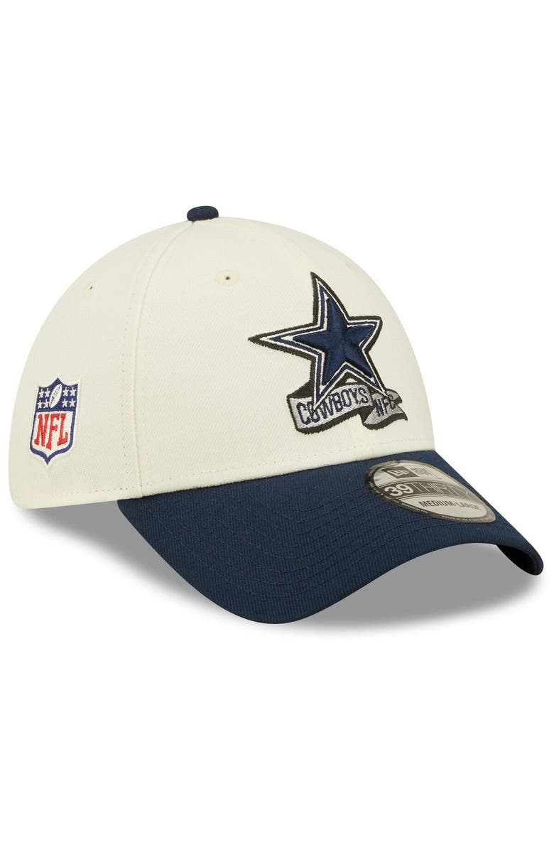 New Era Men's New Era Cream/Navy Dallas Cowboys 2022 Sideline 39THIRTY 2-Tone Flex Hat, Main, color, Cream