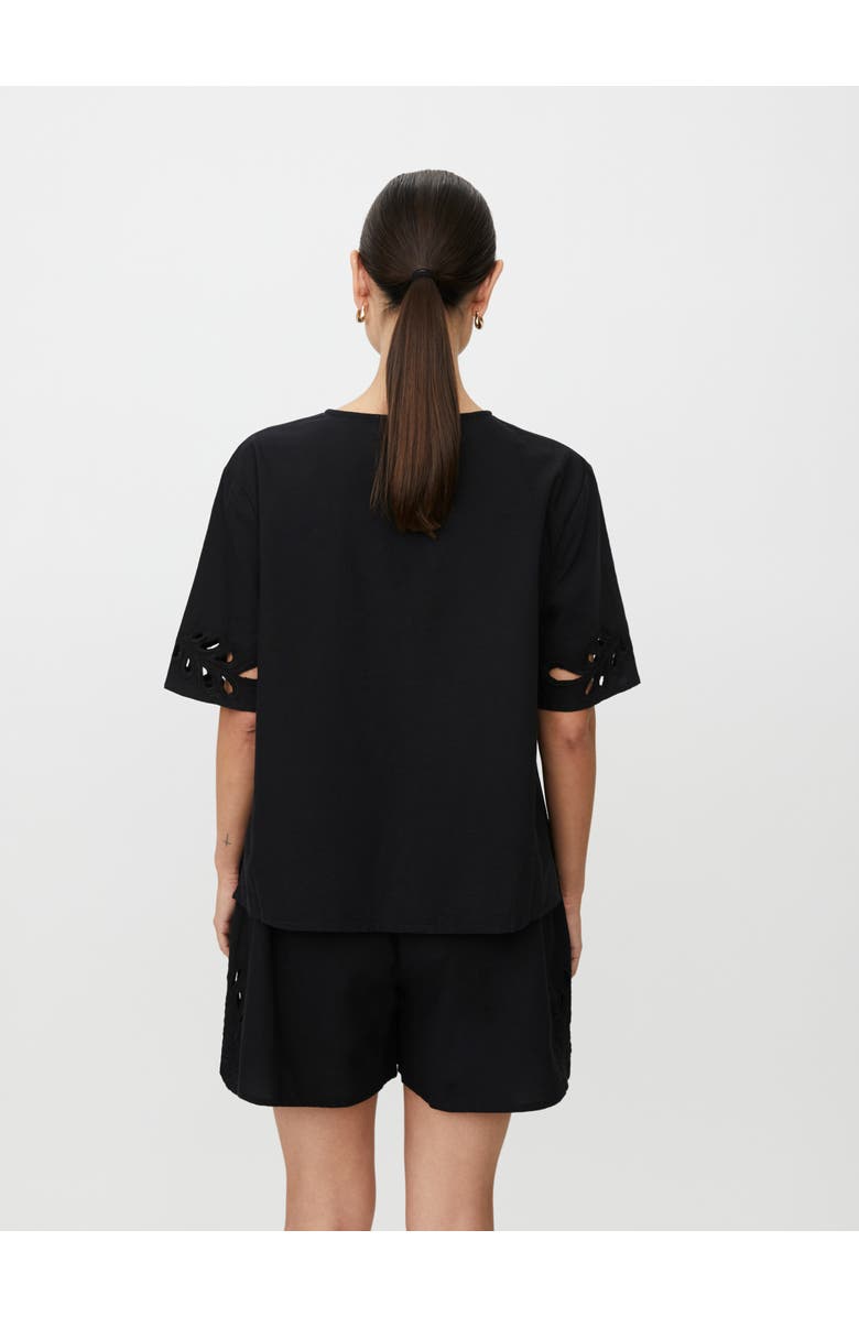 Masai Copenhagen MaDyselle Cutwork Detail Blouse, Alternate, color, Black