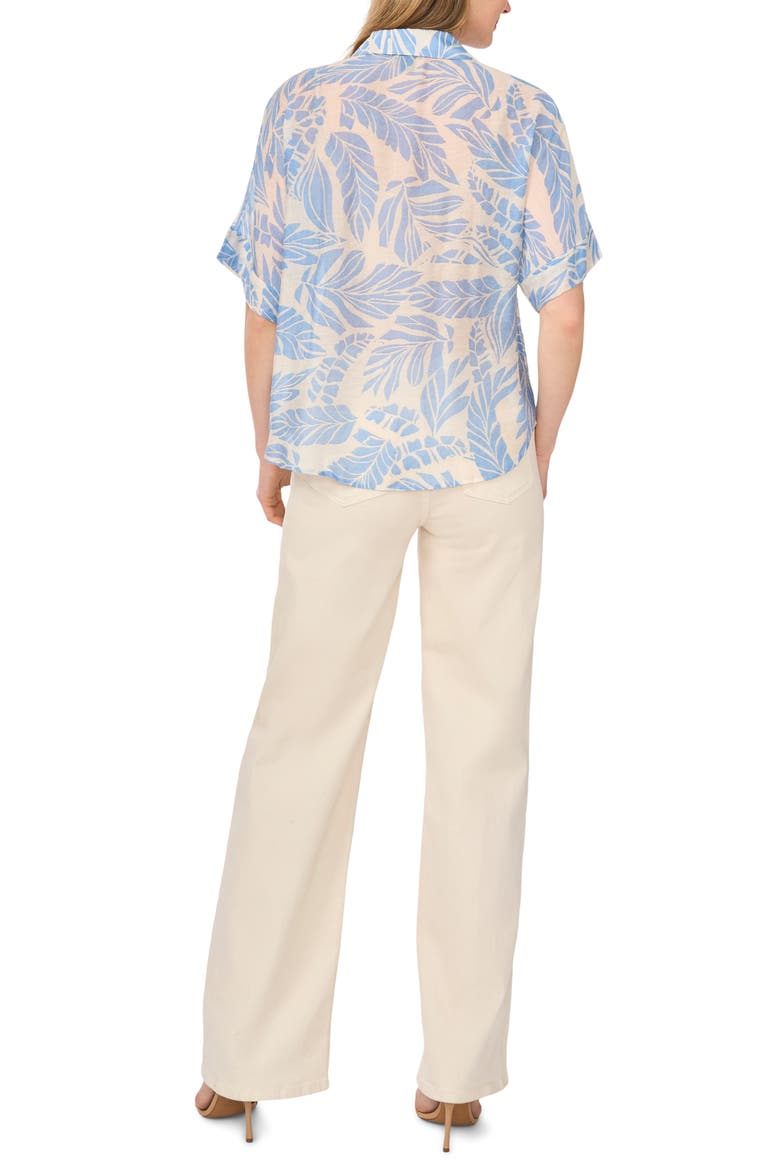 Tie Front Sleeve Top, Alternate, color, DENIM