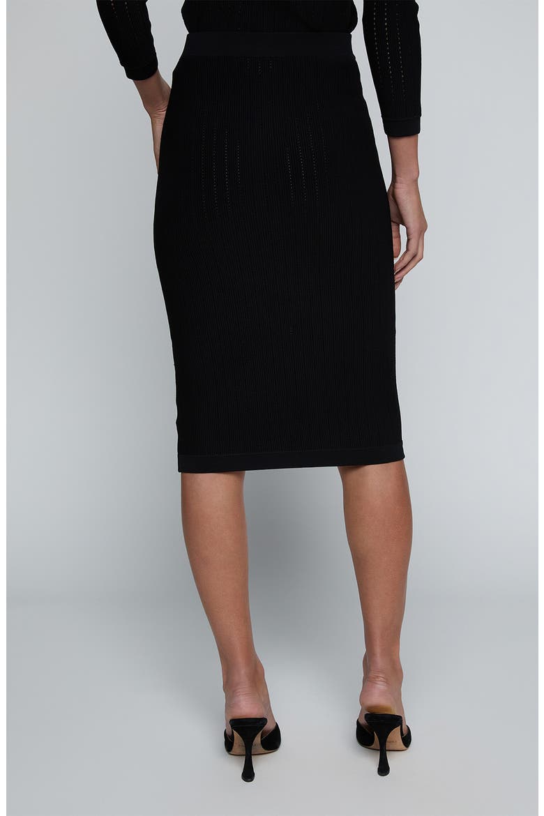 Melania Pointelle Button Front Sweater Skirt, Alternate, color, BLACK