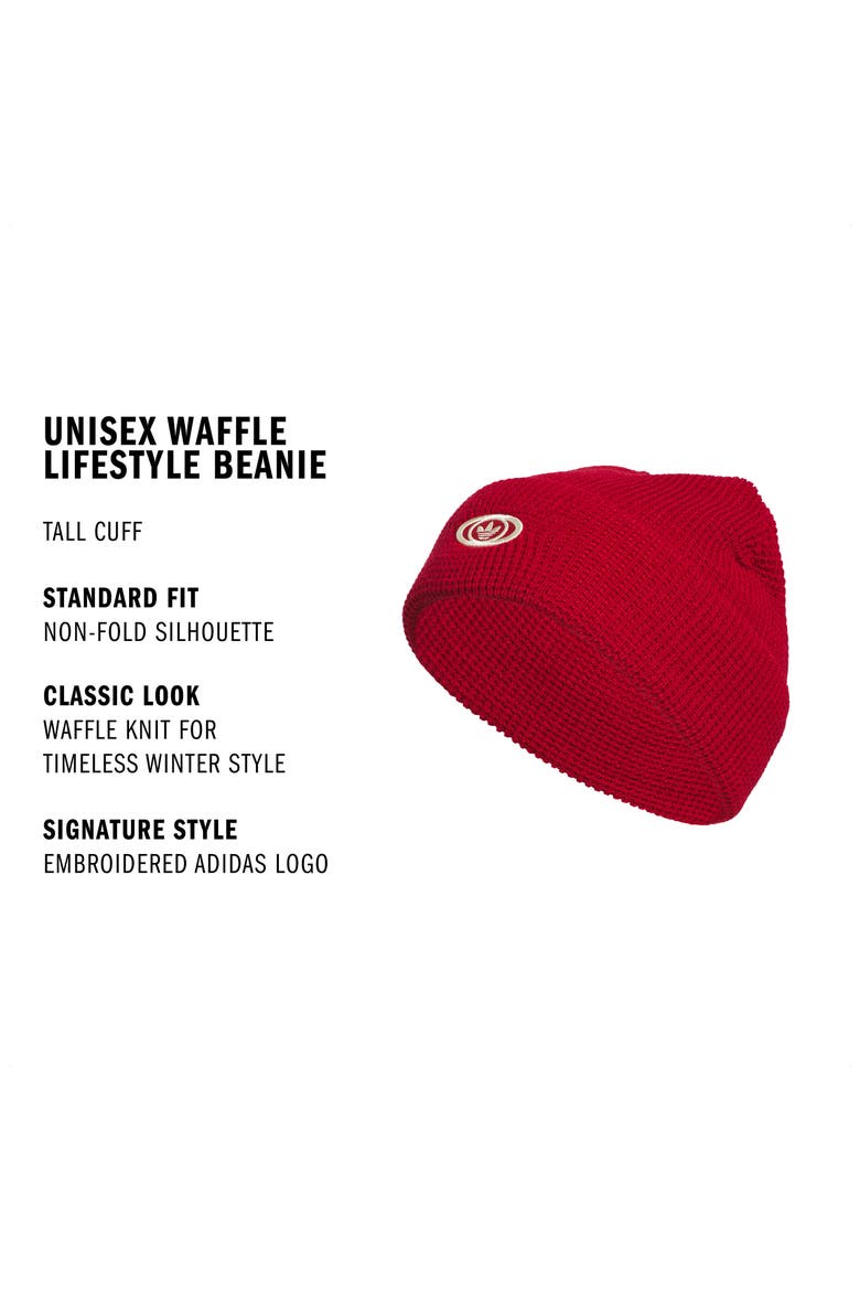 Unisex Waffle Beanie, Alternate, color, TEAM VICTORY RED/ VANILLA