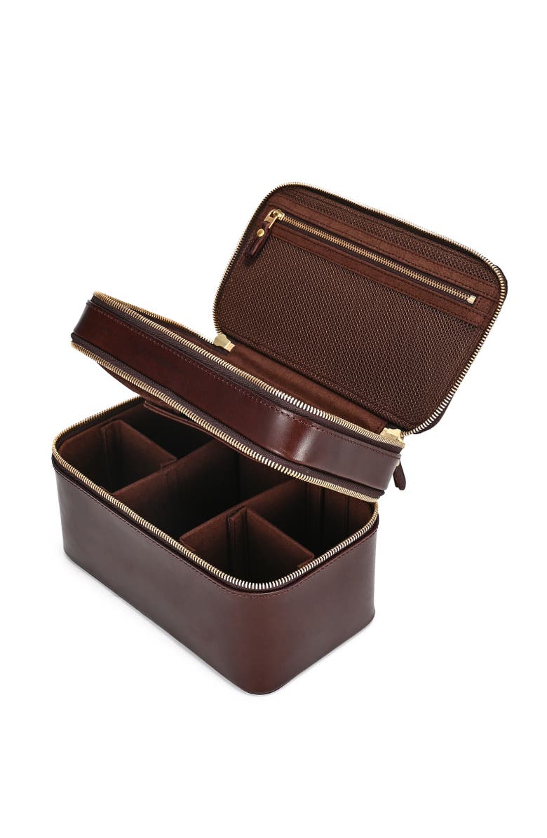 OLD TREND Ixia Genuine Leather Vanity Mini Trunk, Alternate, color, Brown