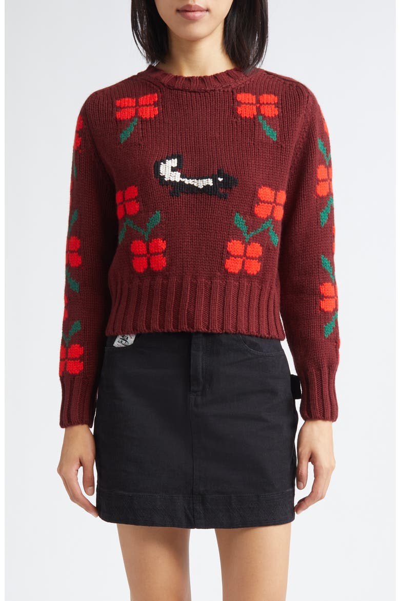 Skunk Royal Alpaca Sweater, Main, color, MAROON