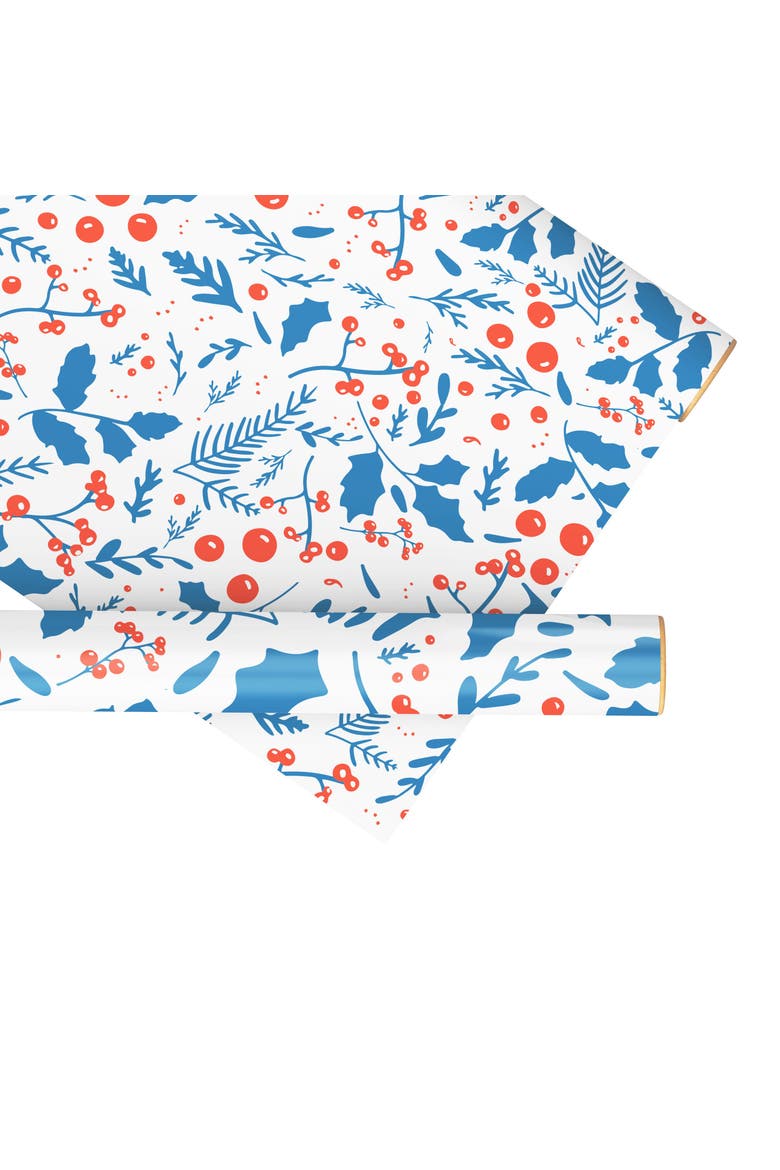 Two-Sided "Jolly Blues" Heavyweight Christmas/Holiday Gift Wrap, Alternate, color, Multicolored