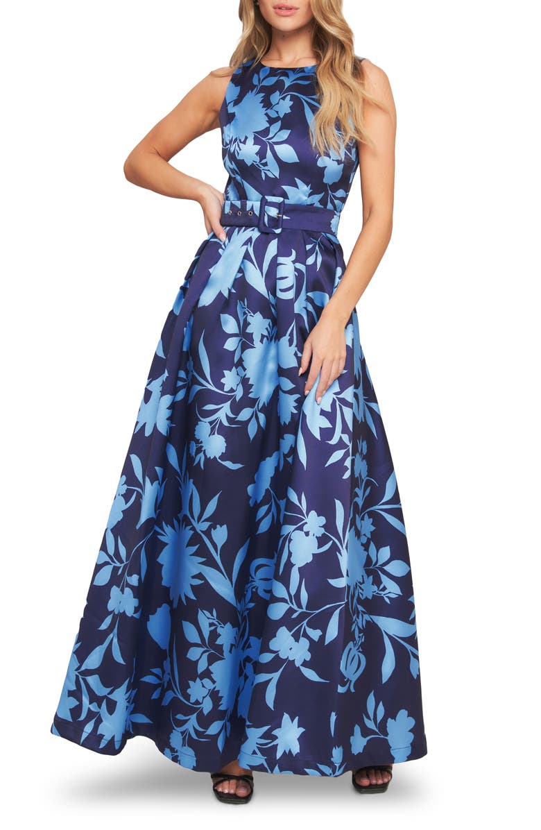 FLYING TOMATO Open Back Maxi Dress, Main, color, Navy