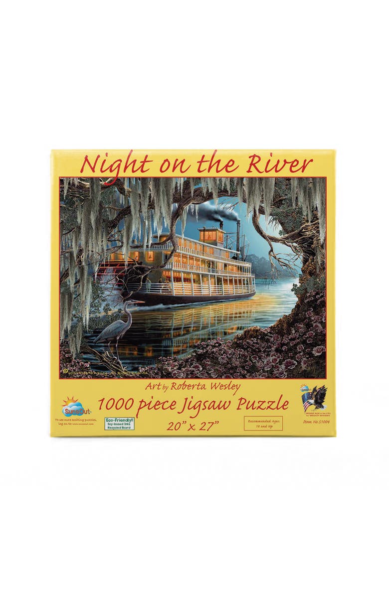 Sunsout NIght On the River 1000 piece Jigsaw Puzzle for Adults, Alternate, color, Multicolor