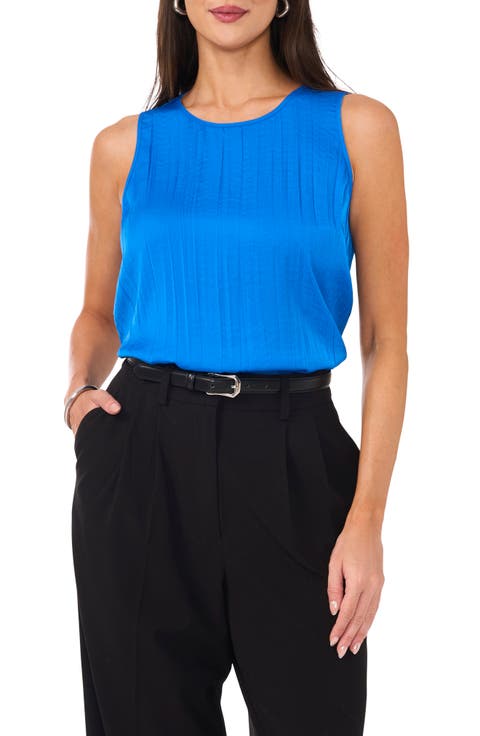 Pleated Sleeveless Blouse