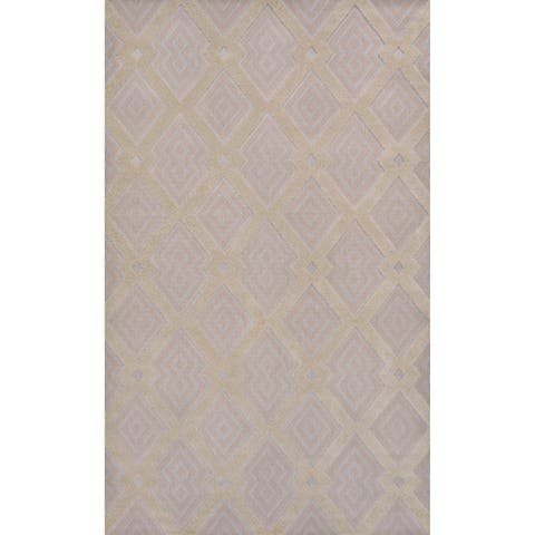 Duwun High-Low Pile Ogee Trellis Tone-on-Tone Indoor/Outdoor Area Rug