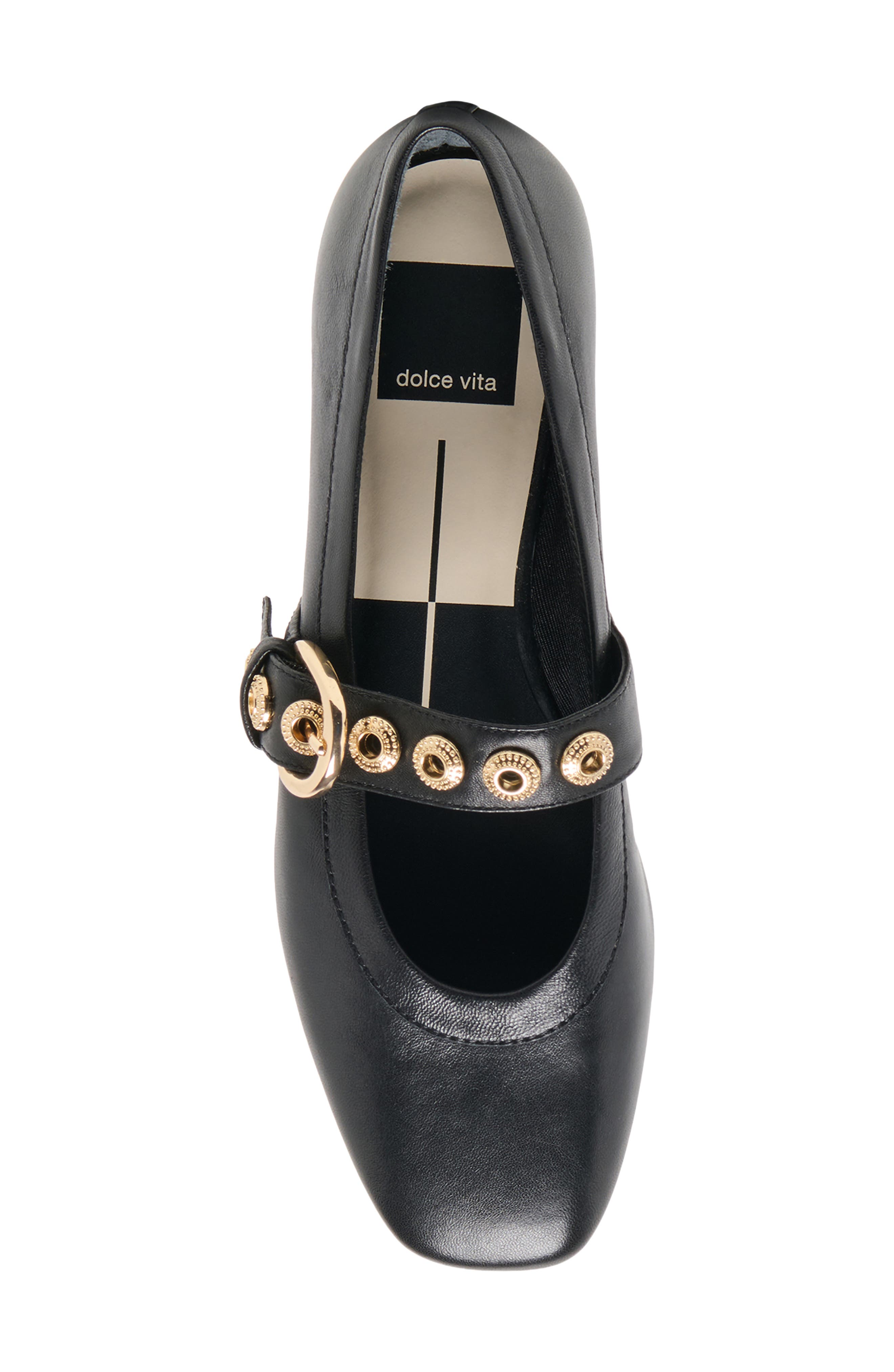 Dolce Vita Marten Mary Jane Ballet Flat, Alternate, color, Black Leather