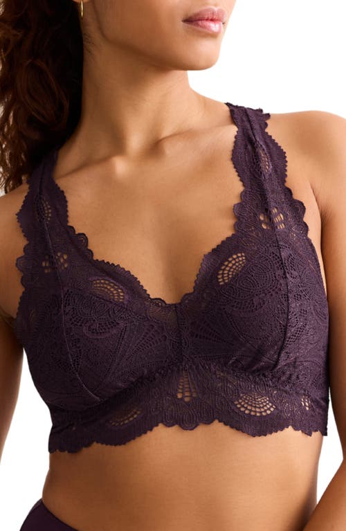 Fleur't Belle Époque Lace T-back Bralette In Purple