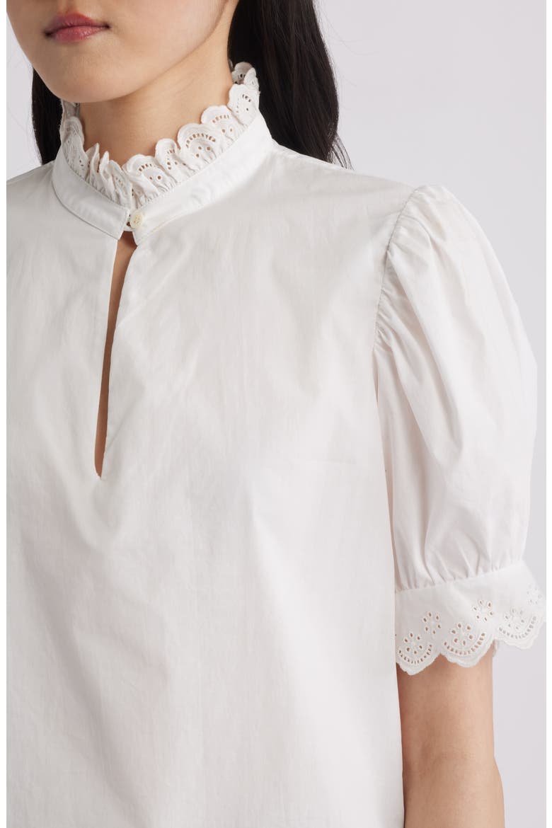 The Eyelet Inset Top, Alternate, color, WHITE