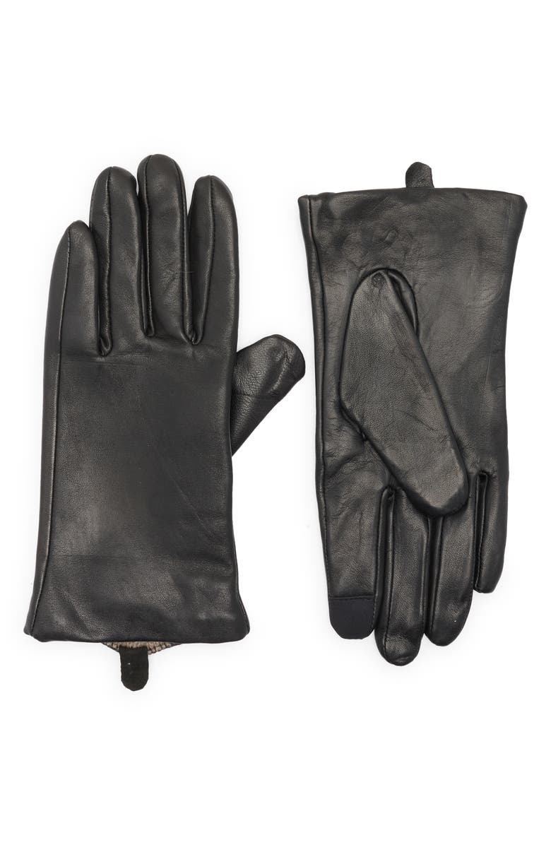 TOUCHPOINT Cashmere Lined Leather Smart Gloves, Main, color, Black