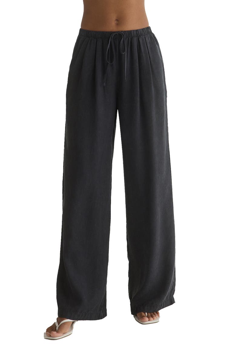 Wide Leg Pull-On Pants, Main, color, VINTAGE BLACK