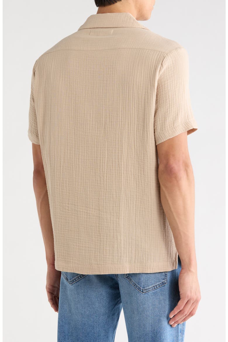 Gauze Camp Shirt, Alternate, color, WEATHERED TEAK