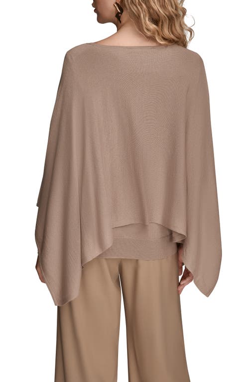 Donna Karan New York Cape Overlay Sweater In Brown