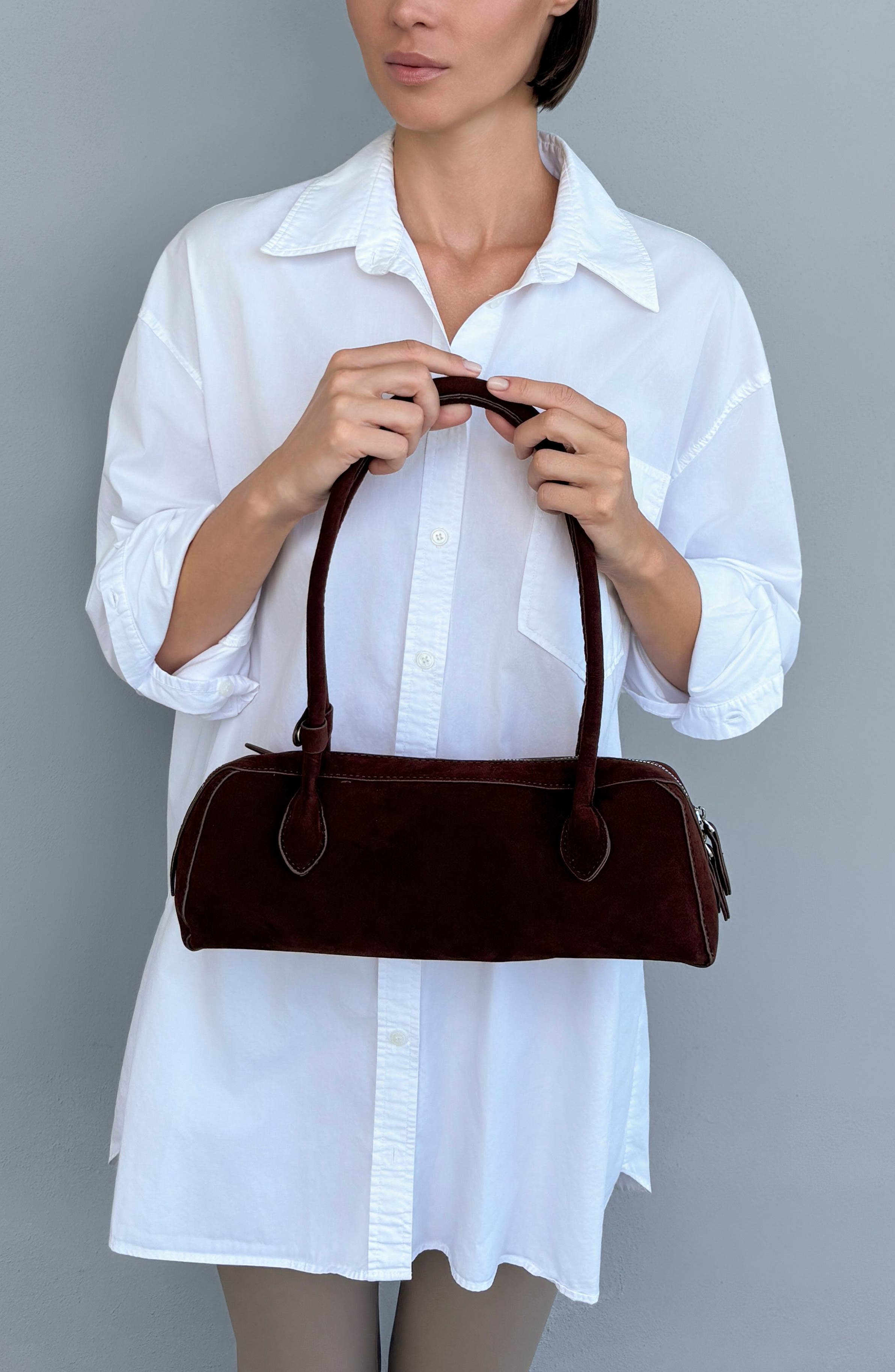 Skinny Shoulder Bag, Alternate, color, BROWN