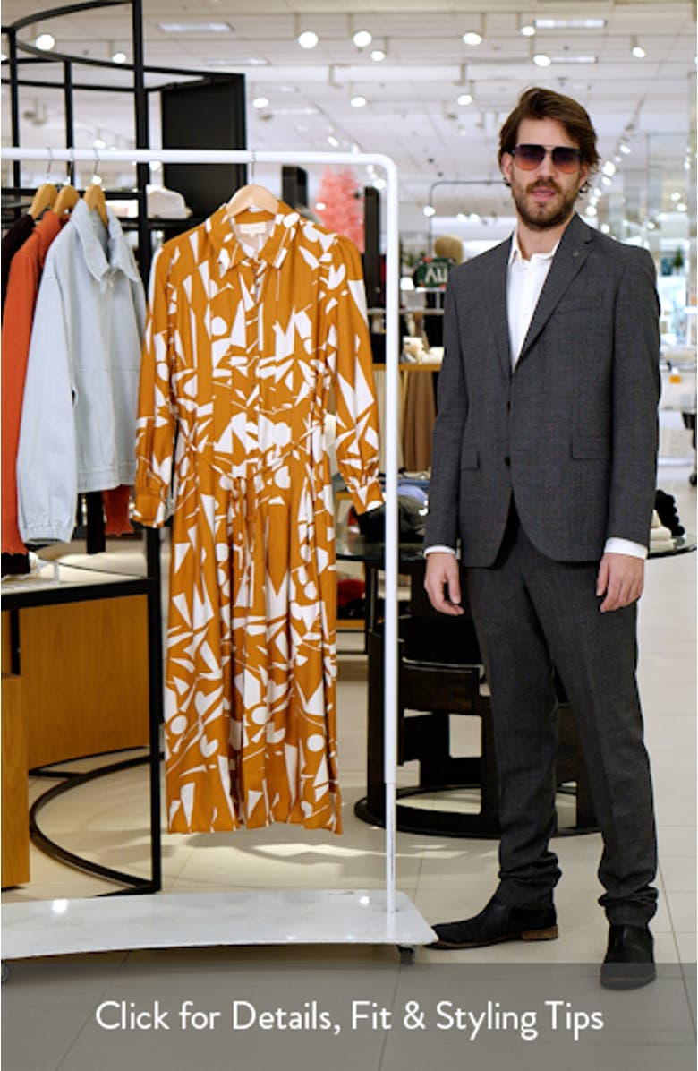 Long Sleeve Geometric Shirtdress, sales video thumbnail