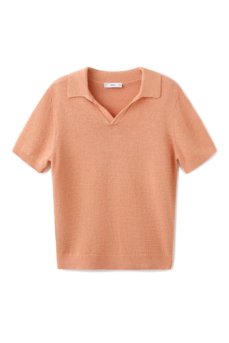 Microstructure Cotton Blend Polo, Alternate, color, DARK ORANGE