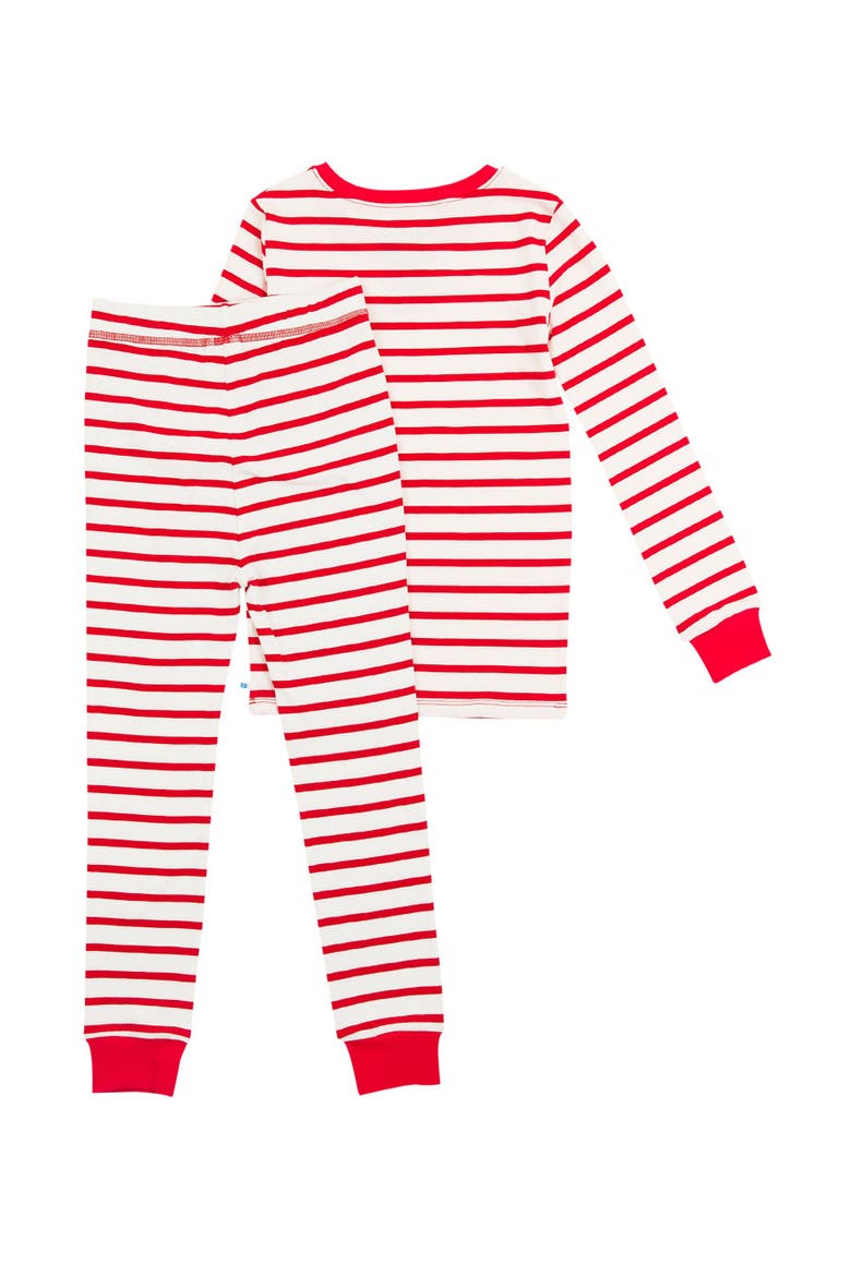 Modal Blend Boys Long Sleeve Pajama Set, Alternate, color, Red & White Stripe